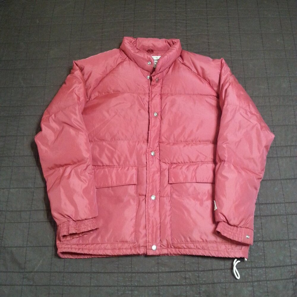 Vintage Camel Down Puffer Jacket 70's 80's Mens's Large  red/orange